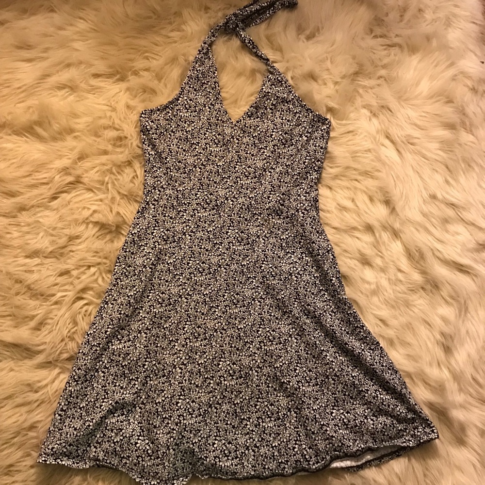 Aeropostale Stretch knit halter tie skater dress S